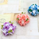 【選べるお色＆金具】紫陽花のブローチ＆髪飾り 