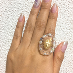 クロスとパールの乙女リング