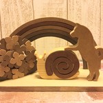 梅雨☆虹と紫陽花とカタツムリと柴犬の置物☆犬種の変更も色変更も可能！