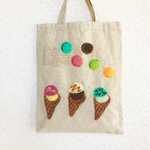 ☆アイスクリーム&マカロンの羊毛刺繍トート