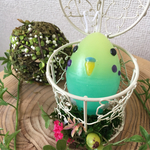セキセイインコキャンドル(カゴ付き)
