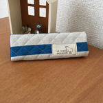 ブルー ボーダー しろくまくん 水筒肩ひもカバー
