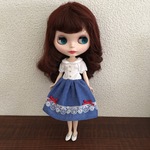 22センチドール パフスリーブワンピース ダンガリー