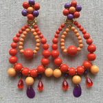 フラメンコ オレンジ×パープル ピアス