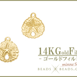 【2個セット】14KGF サンドダラー チャーム マリン ハワイアン 夏 No.60 ゴールドフィルド パーツ 素材