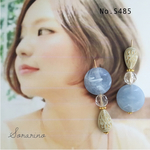 No.S485 アシメ✩︎⡱ブルーのアンティークピアス