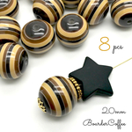 Coffee Boarderbeads ＊ 8pcs