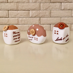 コロンハウス＊ドット柄のボタンなミニハウス おうちオブジェ お家オブジェ ミニチュアハウス