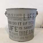 再販しました！リメ缶 人気のLIFEステンシル グレー⑧