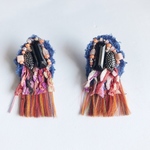 オシャレさんのピアス♡ビーズ刺繍ダブルフリンジ