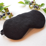 お花刺繍のアイマスク　ブラック