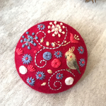 （大）刺繍ブローチ オカメインコ