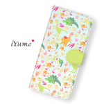 手帳型 colorful dinosaur 　恐竜 スマホケース iPhoneXR XS Max XS X 8 8Plus 7 7Plus SE Xperia Galaxy ARROWS 多様機種対応