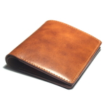 【送料無料】小さいハーフウォレット（牛革/プルアップ/Brown）