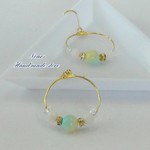 高瀬貝塗装パールのフープピアス(ゴールド)