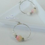 高瀬貝塗装パールのフープピアス(シルバー)