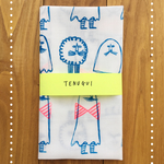 へんないきものてぬぐい 青