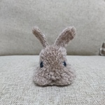 動物ぽんぽん うさぎのブローチ(茶色)