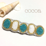 夏色カラー！ビーズ刺繍バレッタ