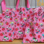 入園＆入学 ３点セット(ピンク系の昭和レトロ柄&カラフルデザイン)