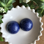 ドイツヴィンテージ アクリルカボション 30mm マーブルブルー 2個