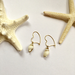 キラキラシェルのピアス♡ホワイトハート☆