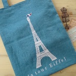 【suiao1020z様オーダー品】エッフェル塔刺繍のトートバッグ