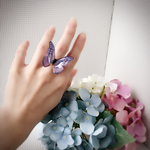 煌めく紫陽花ヘレナモルフォのリング@ブルーピンク