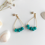 summer blue＊さざれドロップフープピアス／イヤリング