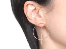 14KGF Square Wire Earrings / Circle