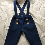 デニムサスペンダー付きパンツ