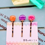 小さなうちわのヘアピンd(3本セット)