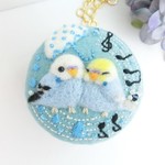 雨に歌えばインコ◆少し大きめマカロン◆ケース◆ポーチ◆セキセイインコ