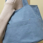 大きめトートバッグ☆帆布☆アイスブルー