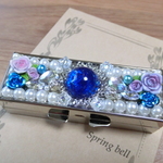 印鑑ケース  navy blue brilliant garden