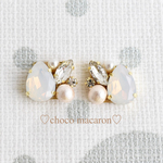 スクエア＆ドロップ×ピアス（イヤリング）〜ホワイトver.〜
