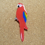 ベニコンゴウインコのブローチ