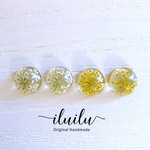 new♡レースフラワーのピアス　半球【ピアス・イヤリング】/プチプラ/レジン/ノンホールピアス/かわいい/人気/浴衣/春/夏/押し花/花/フラワー