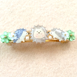 ハリネズミとお花のバレッタ
