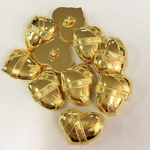 【10個入】ハートのボタン（ゴールド）20㎜×18mm