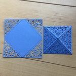 【10枚セット】ミニメッセージカード スクウェアレース ふじ色