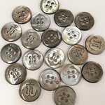 【20個入】錨（イカリ）ボタン（黒蝶貝）20mm