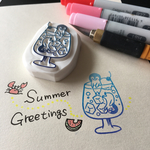 ペンギンたちのクリームソーダはんこ【受注生産】