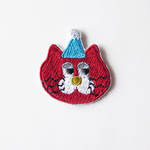 再販2 PARTYねこワッペン M size RED