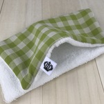 □489 今治タオル&ダブルガーゼ 大判タオルハンカチ GREEN GHINGAM