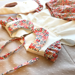 オーダー★libertyリバティ＊襟付きフリフリ袖チュニック&かぼちゃパンツのセットアップ80〜100size