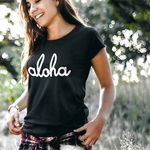 ALOHA (アロハ) Tシャツ - ネイビー | レディース