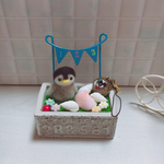 羊毛フェルトスイートなペンギンちゃん金魚イヤホンジャック付き