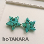 トルコ石のお星さまピアス チタンポスト