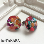 カラフルさざれ石のピアス